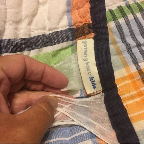 Pottery Barn Kids Full size plaid Madras reversible comforter